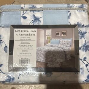 Blue Floral King Bedding Set
